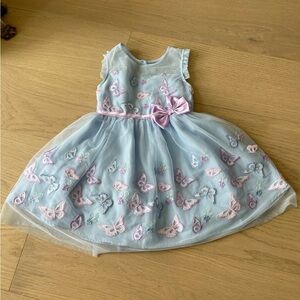 Gorgeous Blue Summer Butterfly dress - spring dress, school pics, toddler girl